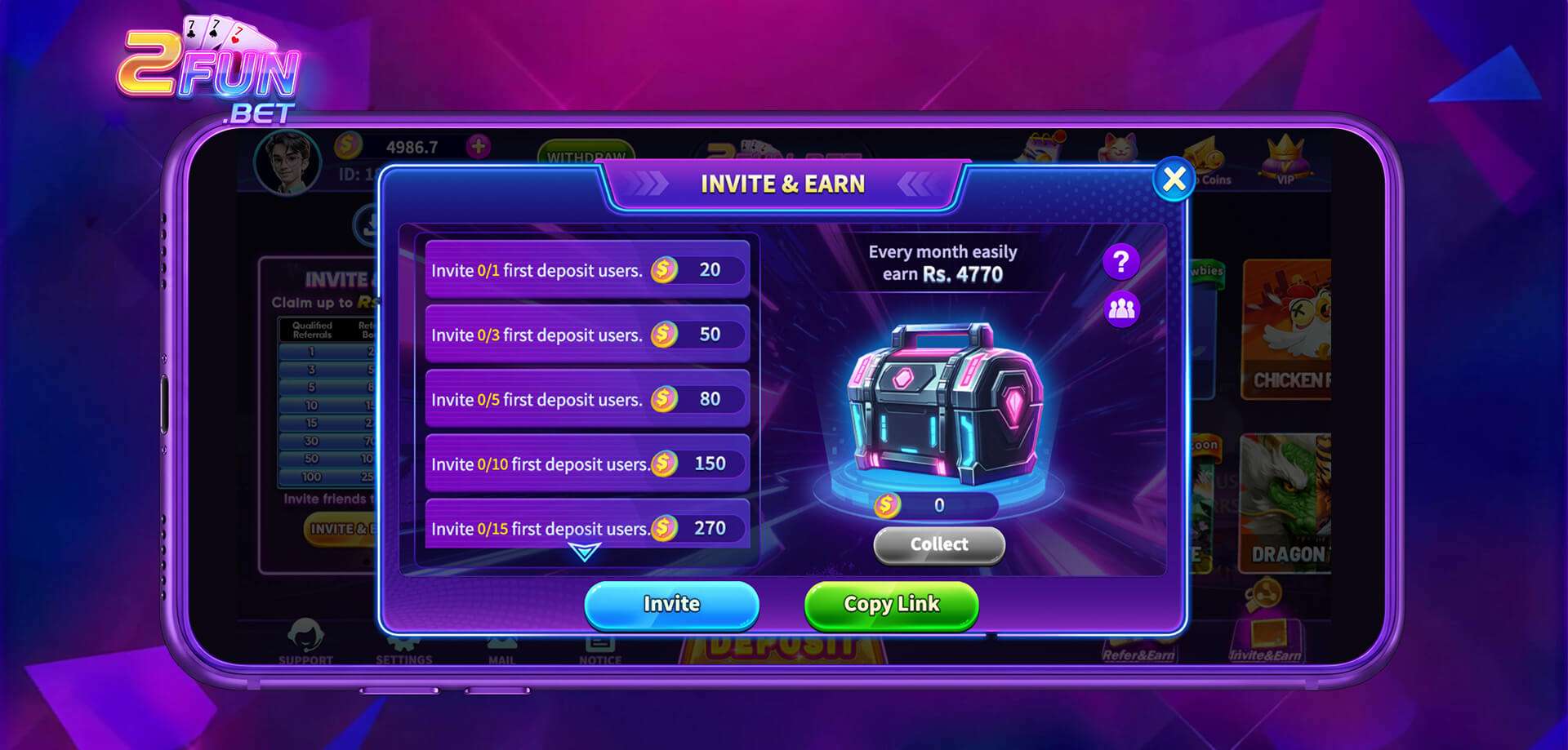 2FUN Share & Earn Program: Invite Friends, Earn Rewards!