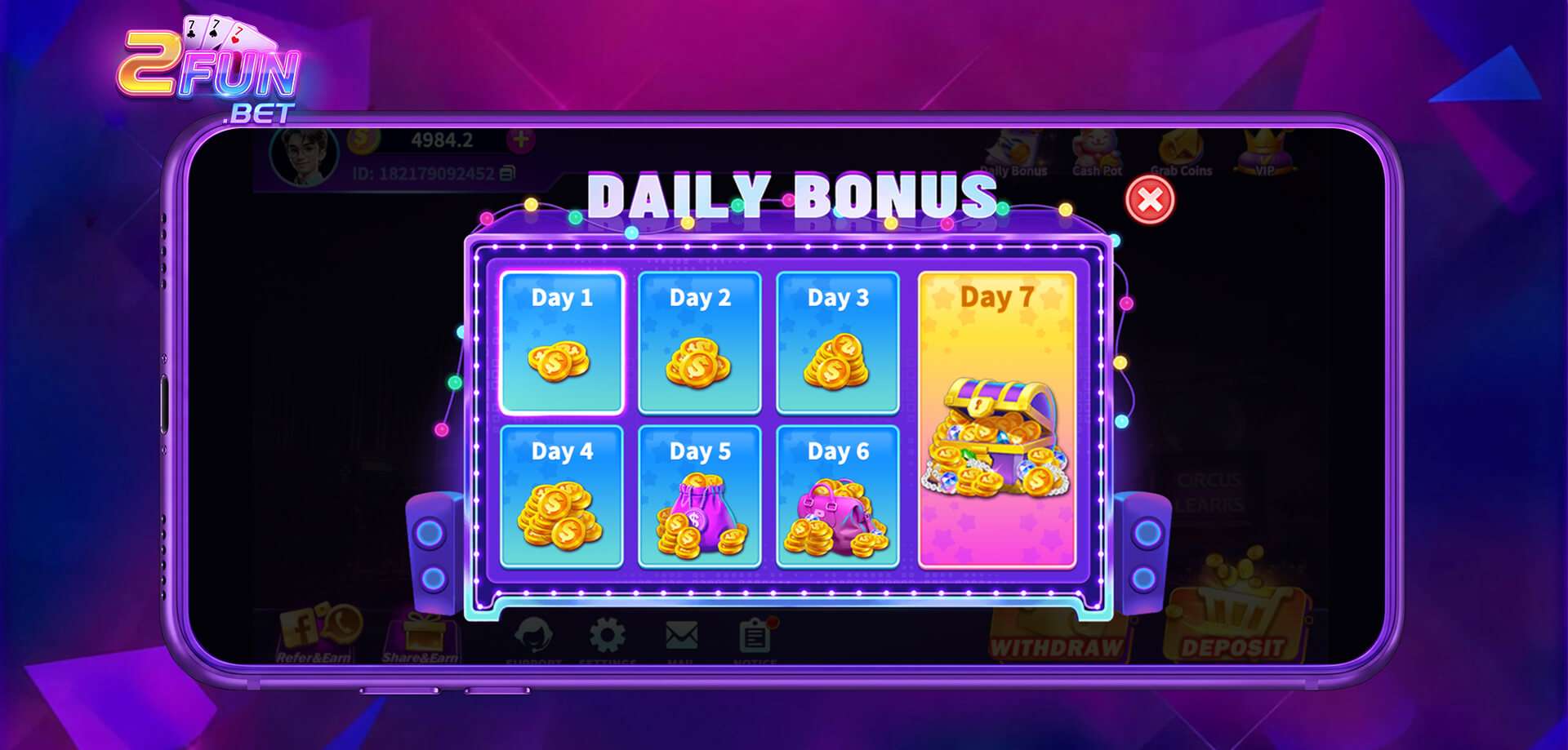 2FUN Daily Bonus & VIP Rewards: Unlock Exciting Perks Every Day!