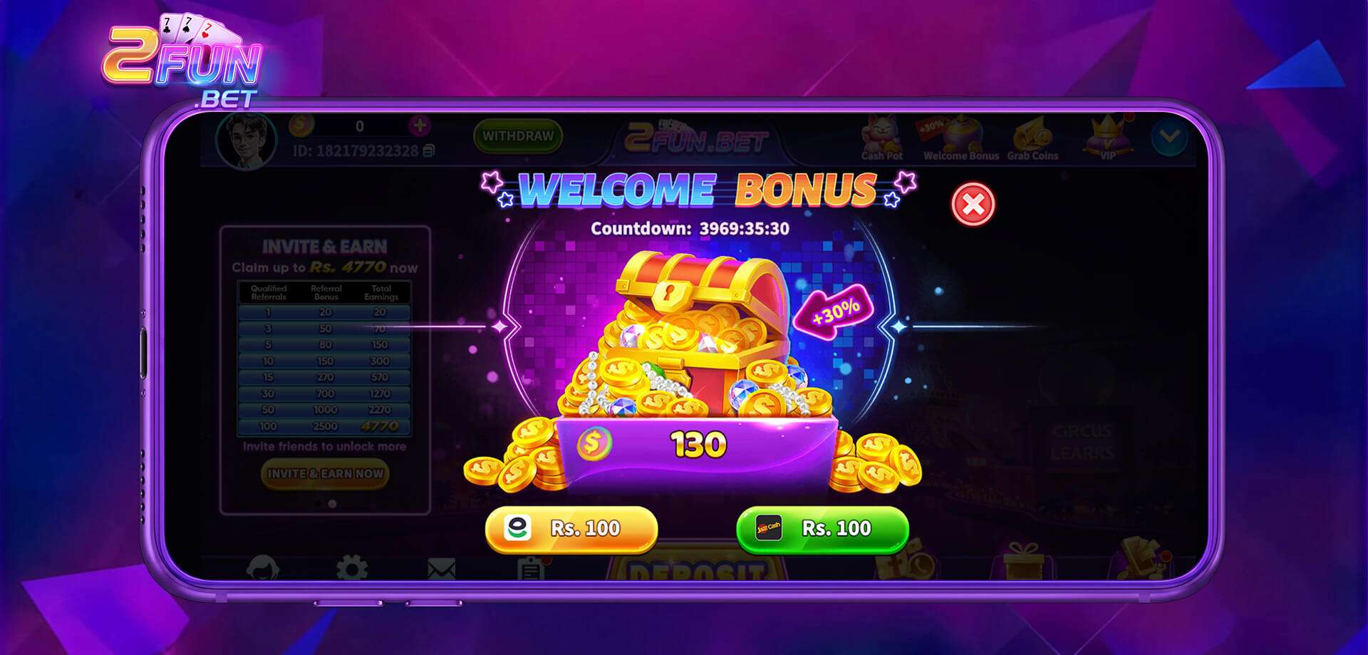 Claim Your 2FUN First Deposit Bonus | Up to 30% Welcome Reward