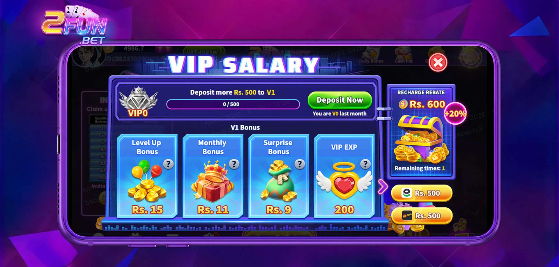 2FUN VIP: Monthly Rewards & Exclusive Perks