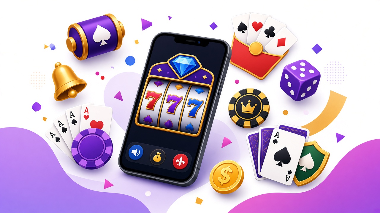 Collage of popular welcome casino and slot games on mobile